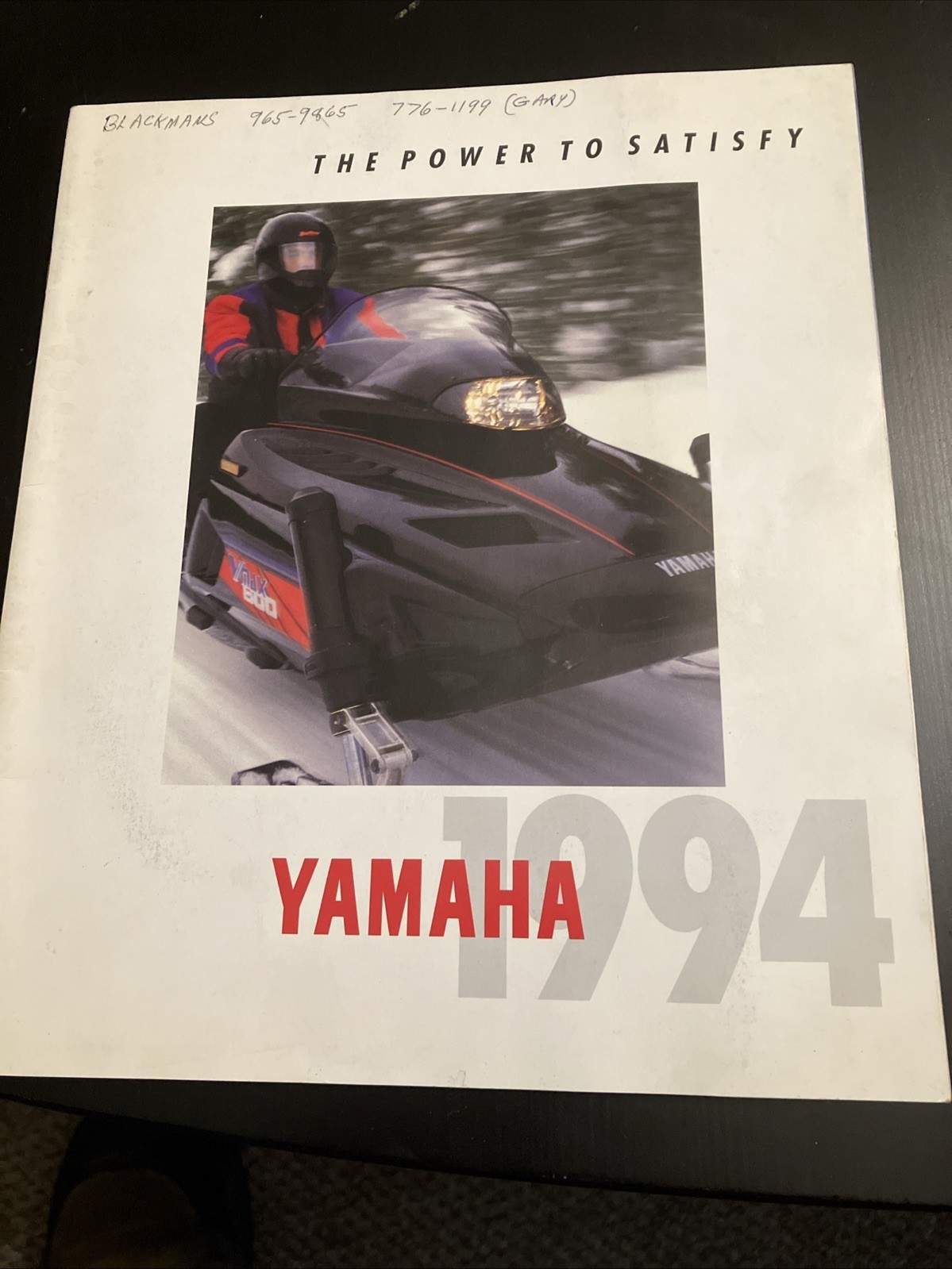 1994 Yamaha Snowmobile Brochure VMAX-4 Ovation PHAZER 2  BRAVO VMAX 500 600