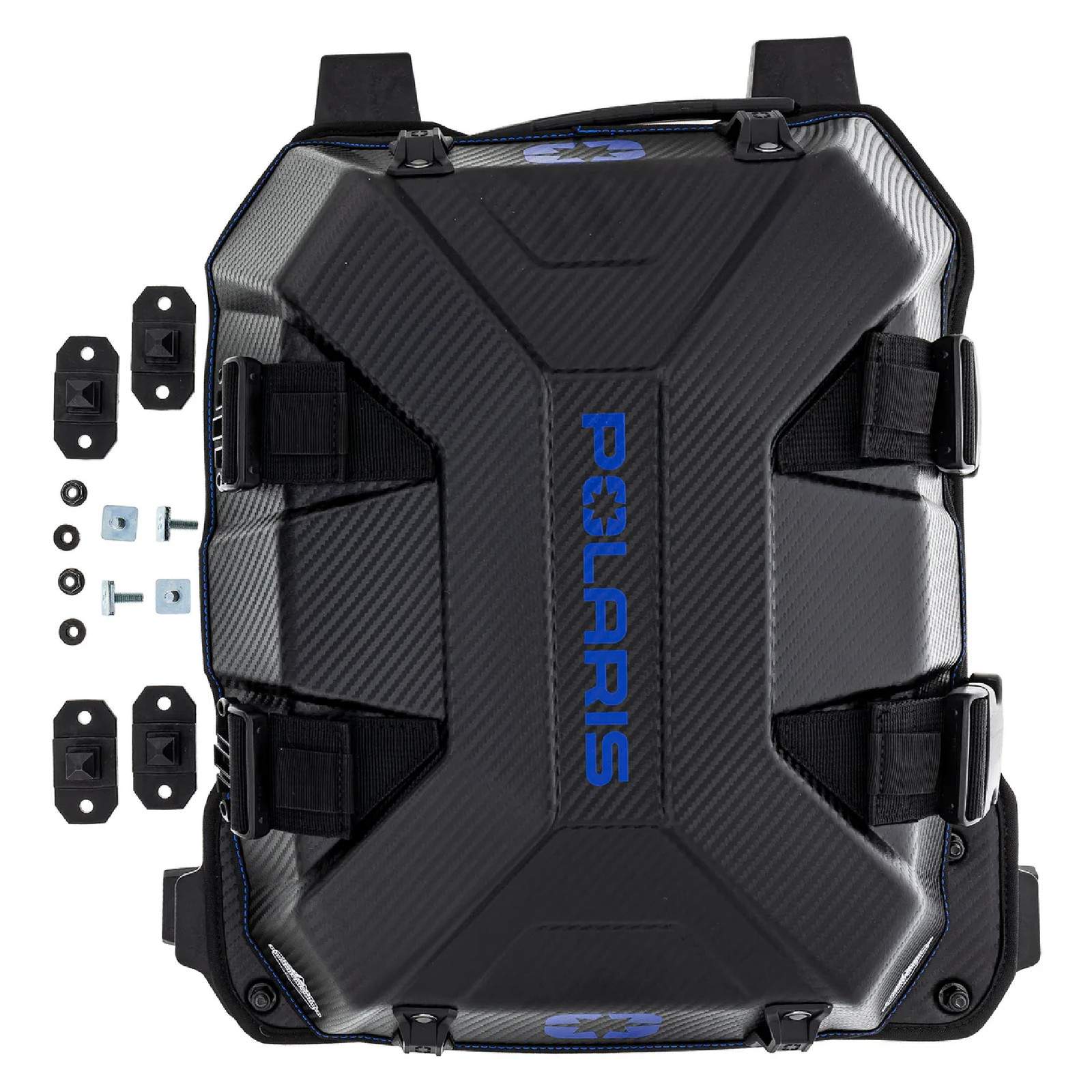 Polaris Snowmobile OEM Lock & Ride Flex Medium Burandt Bag Black & Blue, 2890009