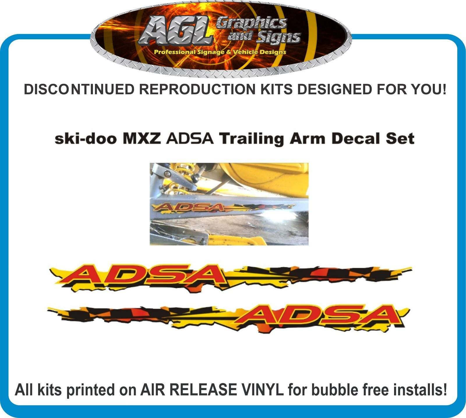 2002 SKI-DOO MXZ ADSA Trailing Arm Reproduction Decal Set