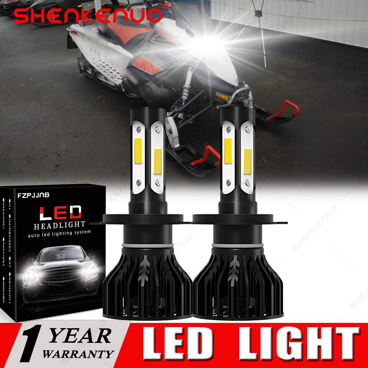 For Yamaha FX10 FX Nytro 2008-2014 4Side Bright LED headlight Snowmobile Bulbs