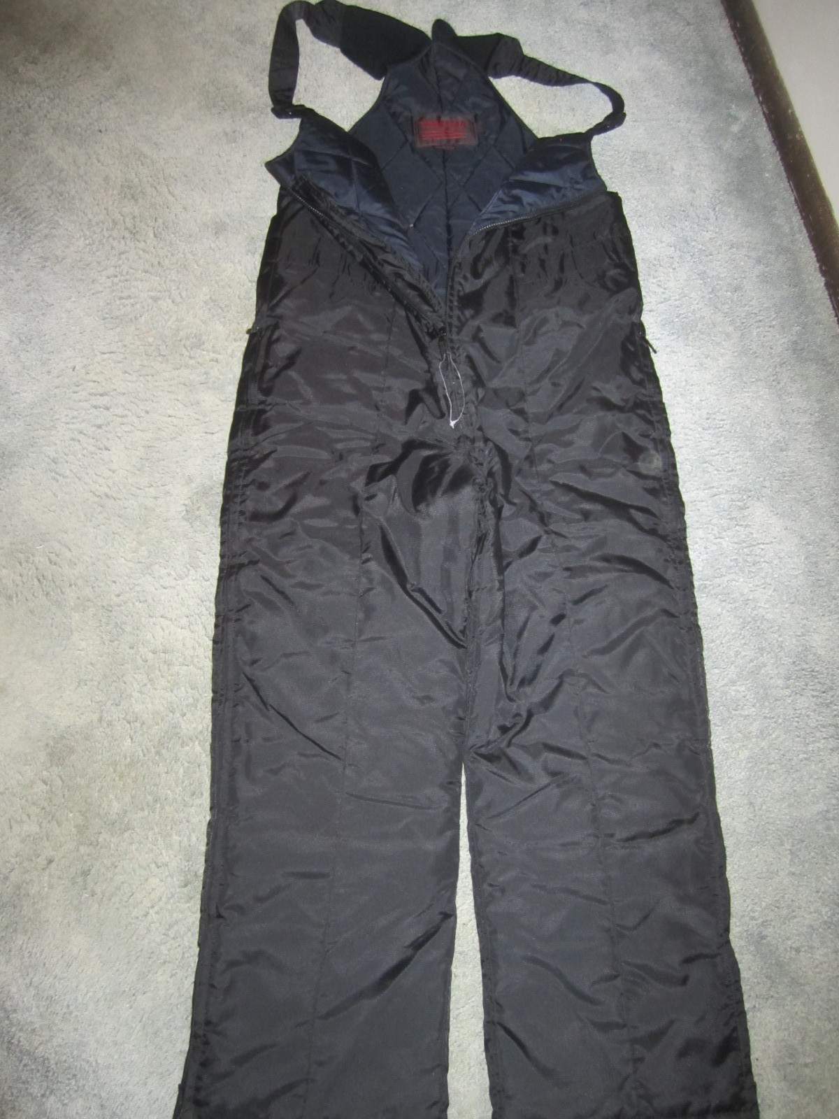 Vintage Yamaha Snowmobile Bib style black Pants WOMAN SZ SMALL