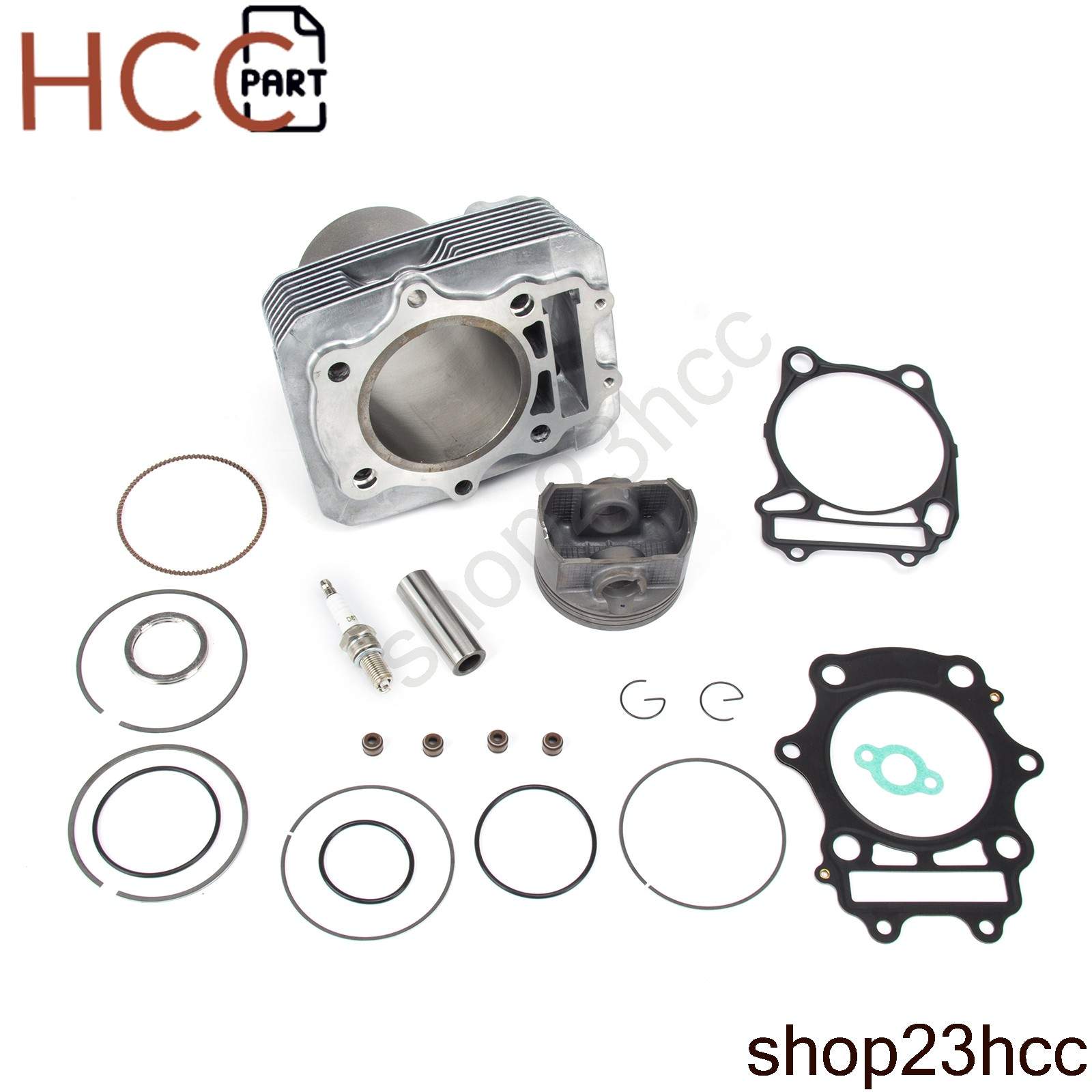 For 04-08 Artic cat 400 Manual Automatic Cylinder Jug Piston Top End Rebuild Kit