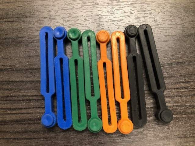 Snowmobile windshield bands-Package of 10 Black Orange Green and Blue