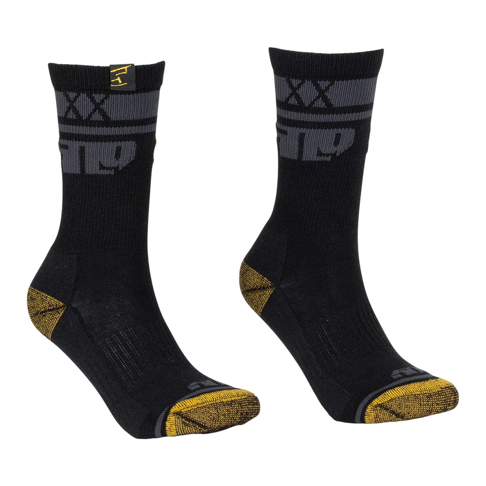 509 Mens Route 5 Casual Socks Cotton Polyester Blend Warm Snowmobile Black Gold
