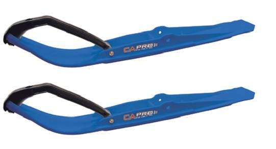 Pair of Blue C&A Pro RAZOR 6″ Snowmobile Skis W/Black C&A Loops