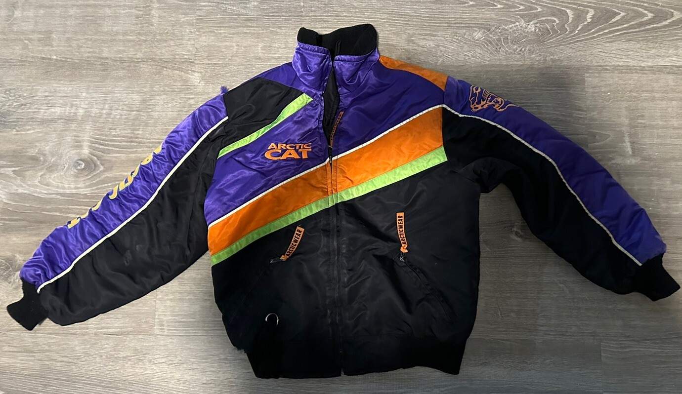Vintage Unisex Kids Artic Cat Snowmobile Winter Coat Sz 5-6