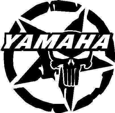 Yamaha skull star snowmobile decal vinyl window sticker