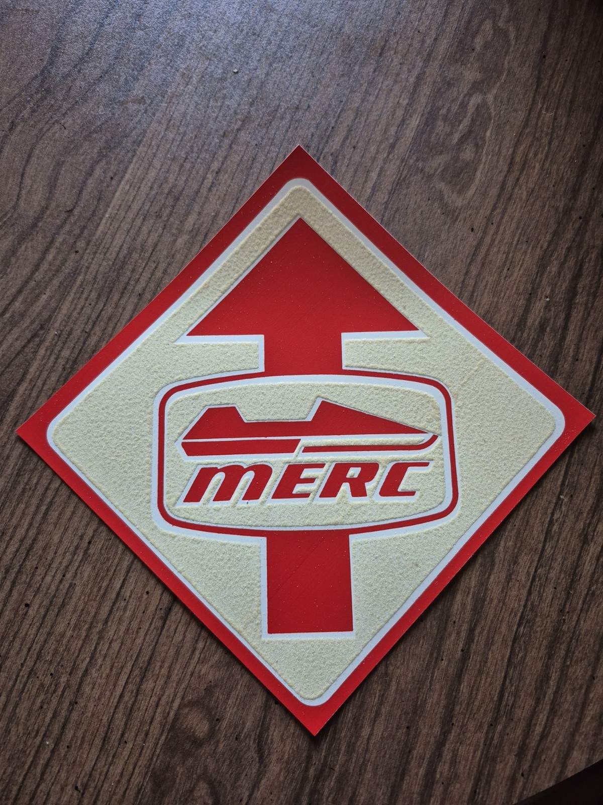 Merc Snowmobile NOS trail marker sign Vintage Sno Trail Twister