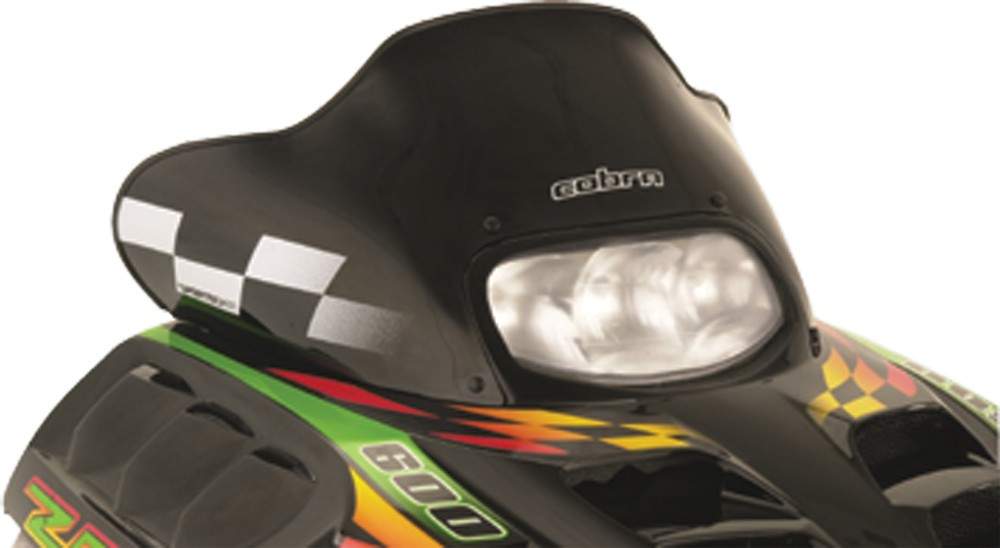Cobra Windshield 13in. Black/White Checks for 99-02 Arctic Cat ZRT Thundercat