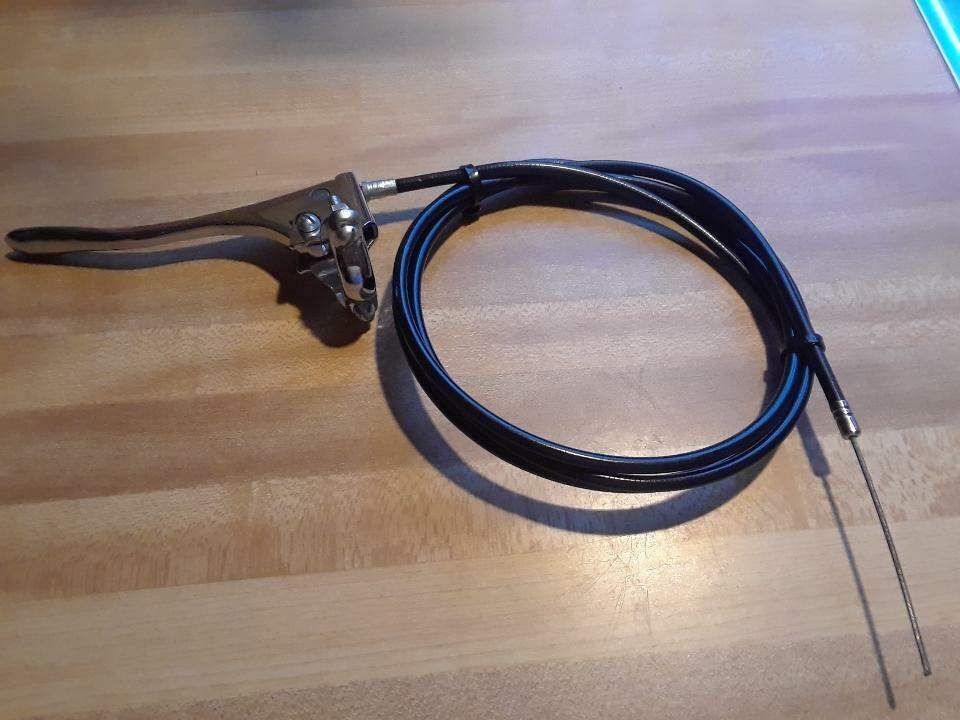 SNOWMOBILE  BRAKE LEVER AND CABLE EARLY ARTIC CAT  RUPP   60″s 70″s  MANY MAKES