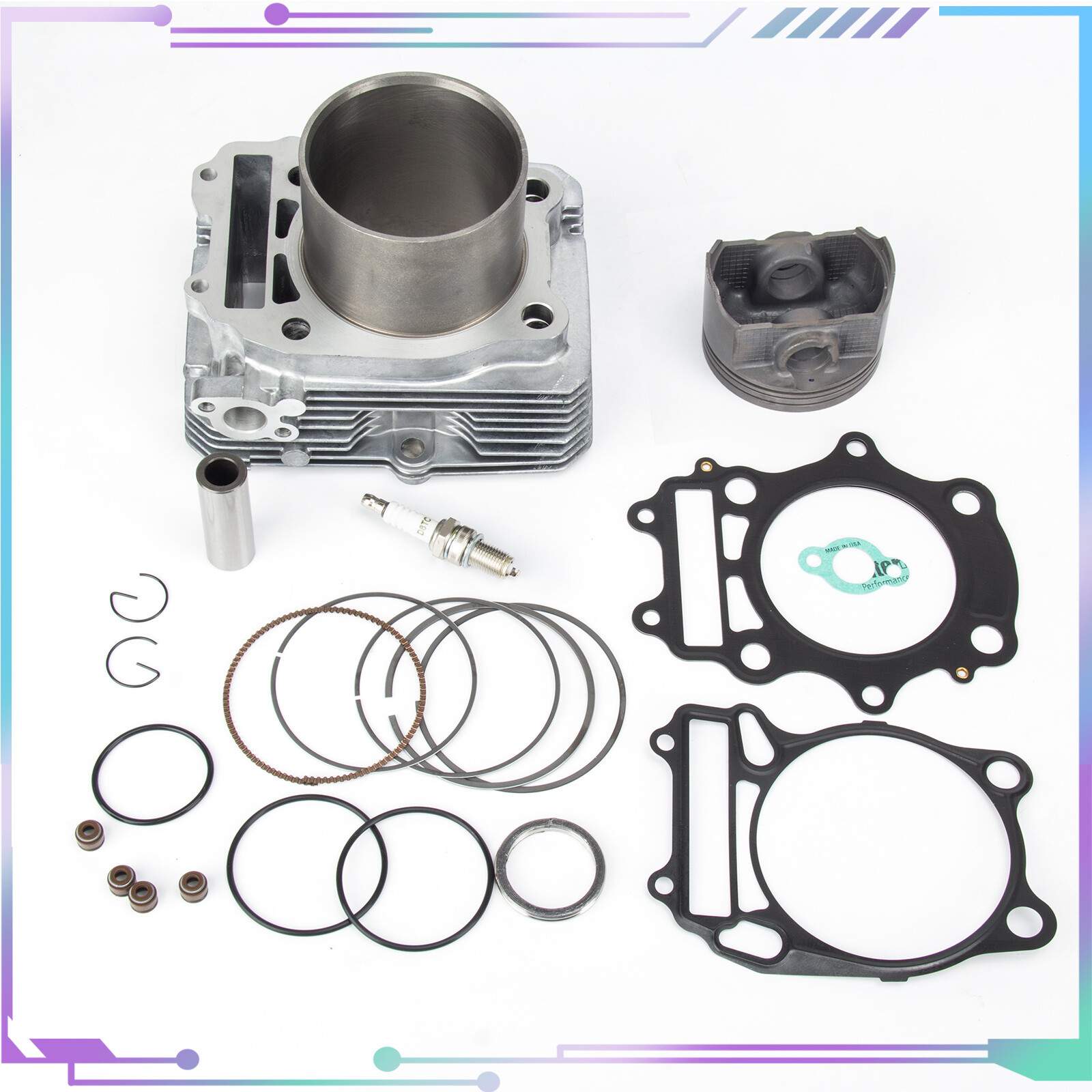 FOR 04-08 Artic cat 400 Manual Automatic Cylinder Jug Piston Top End Rebuild Kit