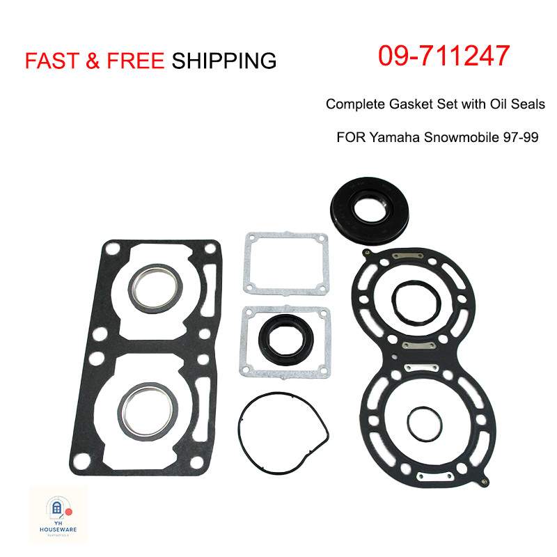 09-711247 For Yamaha Snowmobile Complete Gasket Set with Oil Seals 97-99