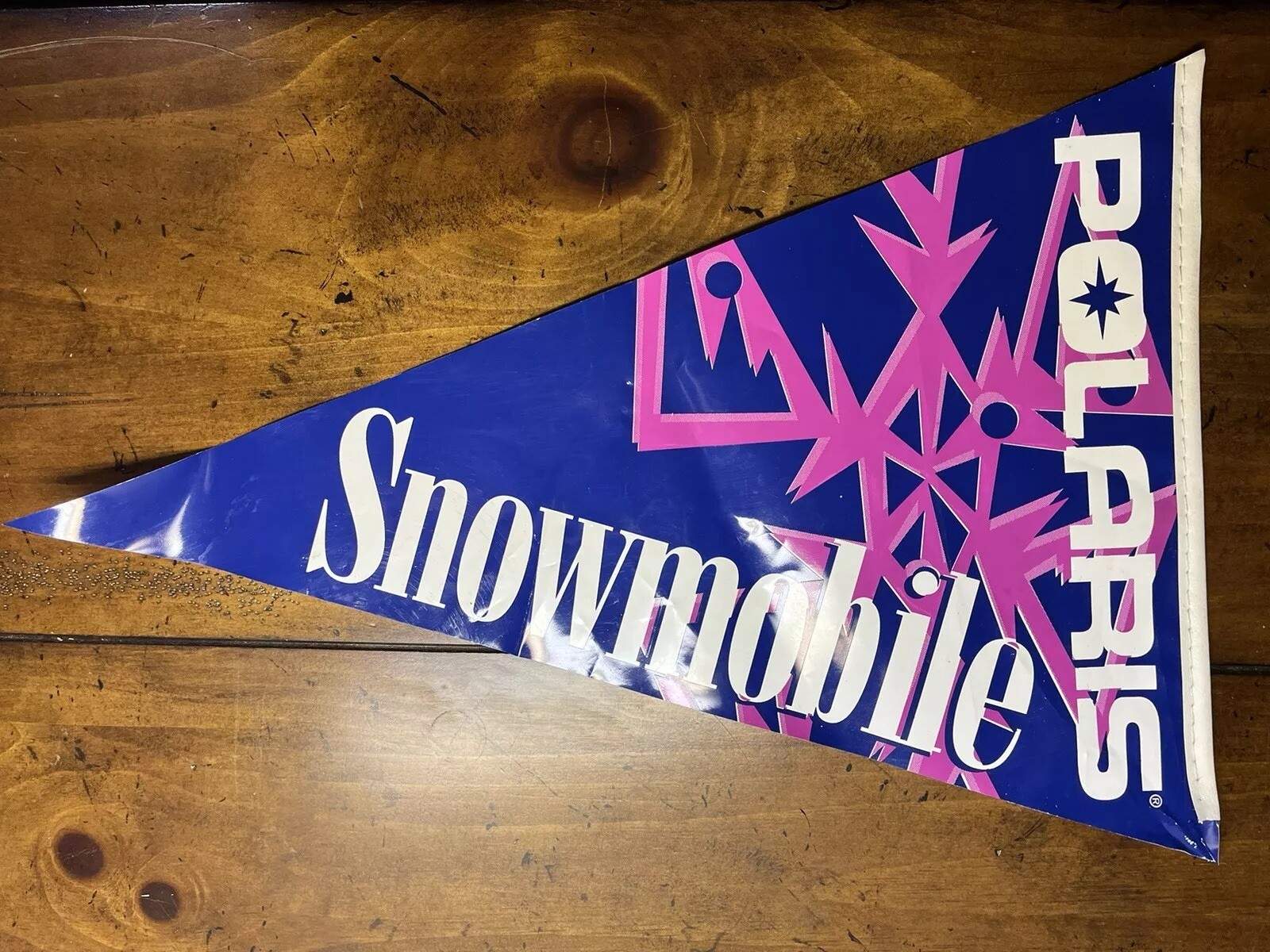 Vintage Polaris Snowmobile Racing Flag Pennant Flexible Outdoor Plastic