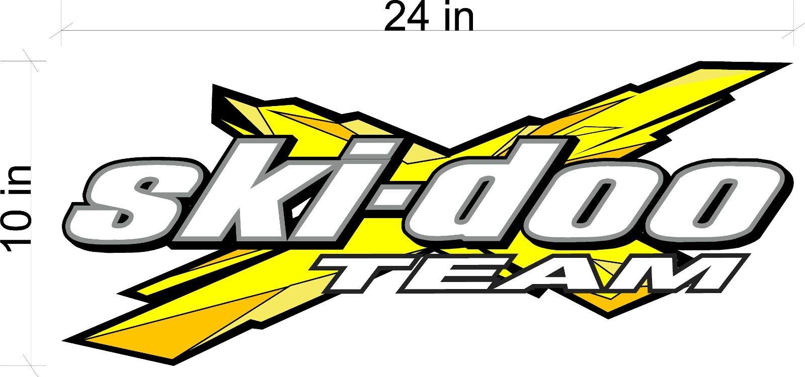 SKI-DOO TEAM X / YELLOW / 24″ Vinyl Snowmobile Trailer Graphic Decal Sticker