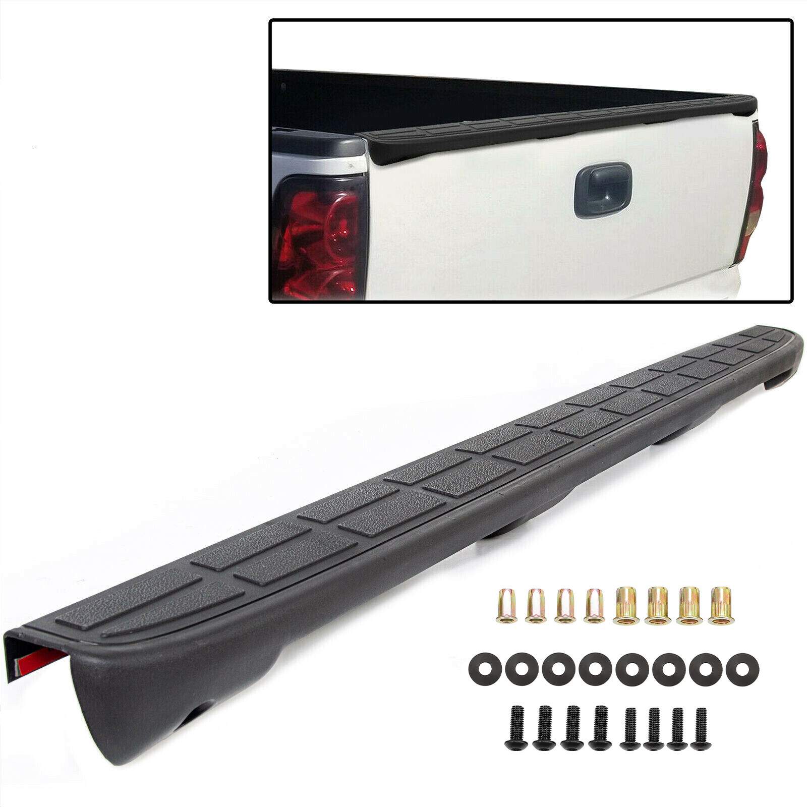 For Chevy Silverado GMC Sierra 99-07 Tailgate Spoiler Cap Molding Top Protector