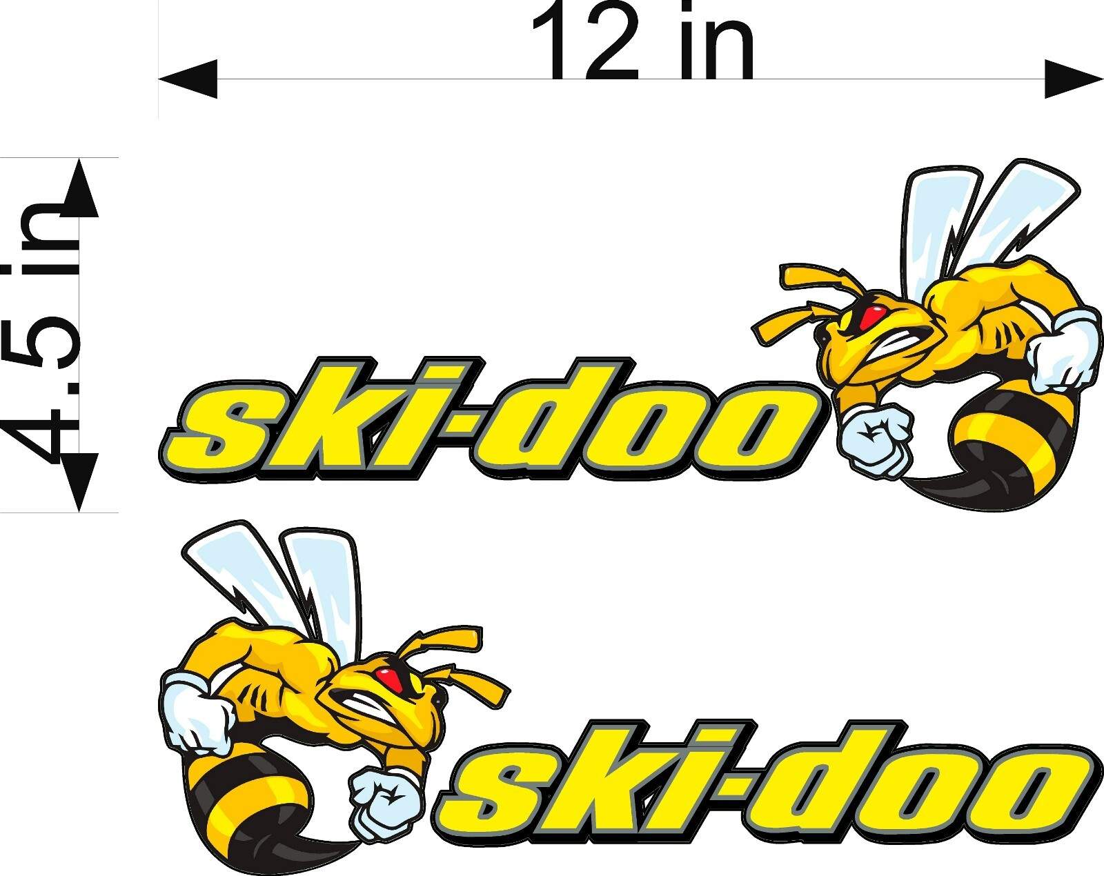 SKI-DOO / Angry BEE Line Logo / PAIR / Vinyl Snowmobile Graphic Decals