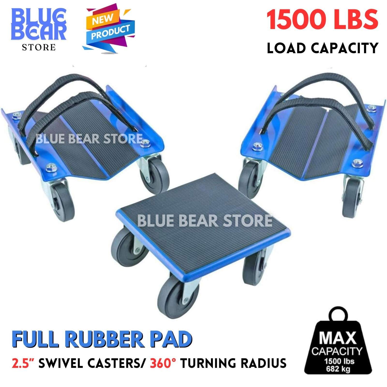 Snowmobile Dolly Set Cart V-Slide Swivel Caster Sled Roller Moving Garage Floor