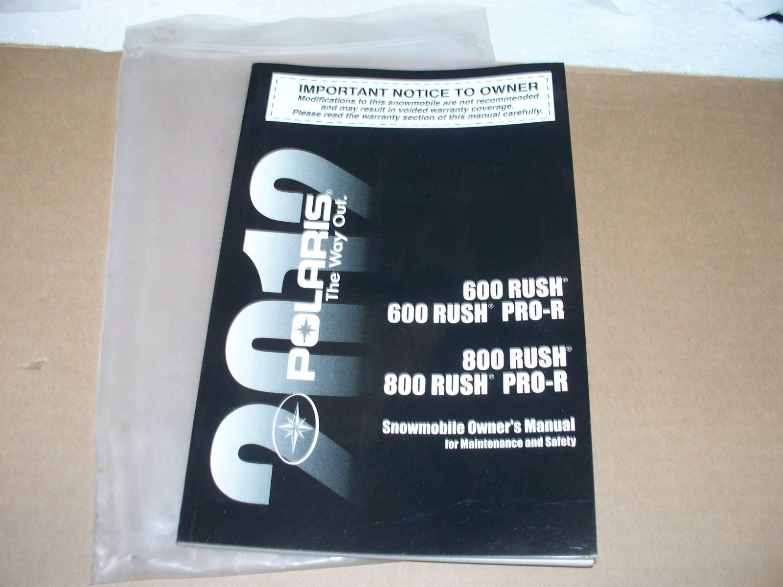 Polaris Snowmobile 2012 600 Rush Pro-R 800 Rush Pro-R Owners Manual NEW OEM