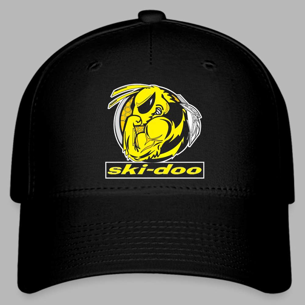 Ski-Doo Yellow Bee Black Hat Baseball Cap Size S/M and L/XL