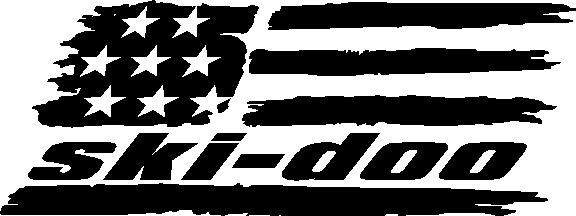 ski-doo torn flag patriotic snowmobile decal vinyl window sticker