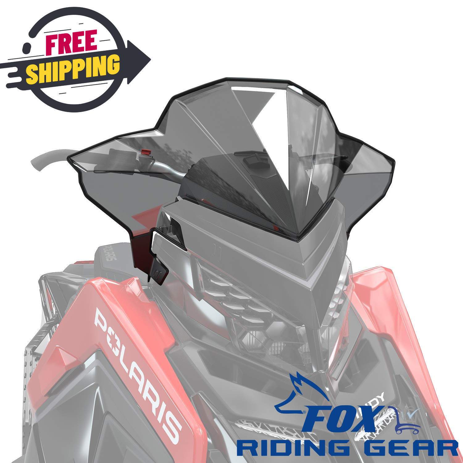 Polaris Snowmobile Mid Windshield, Smoke