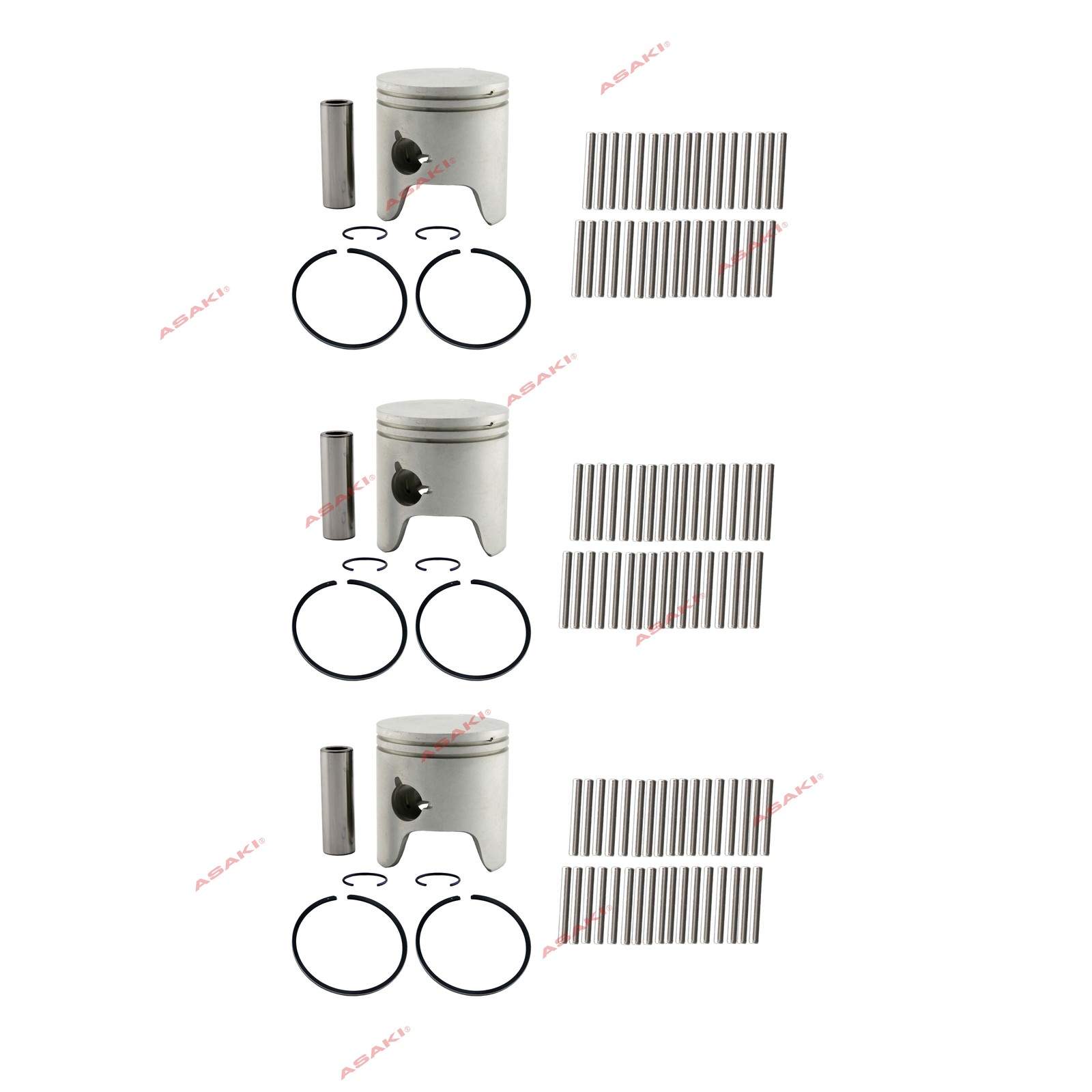 For YAMAHA 40/50 HP (Piston Kit STD 6H4-11631-01 + Bearing Pin 93602-20M02) X3