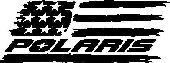 Polaris torn flag patriotic snowmobile decal vinyl window sticker