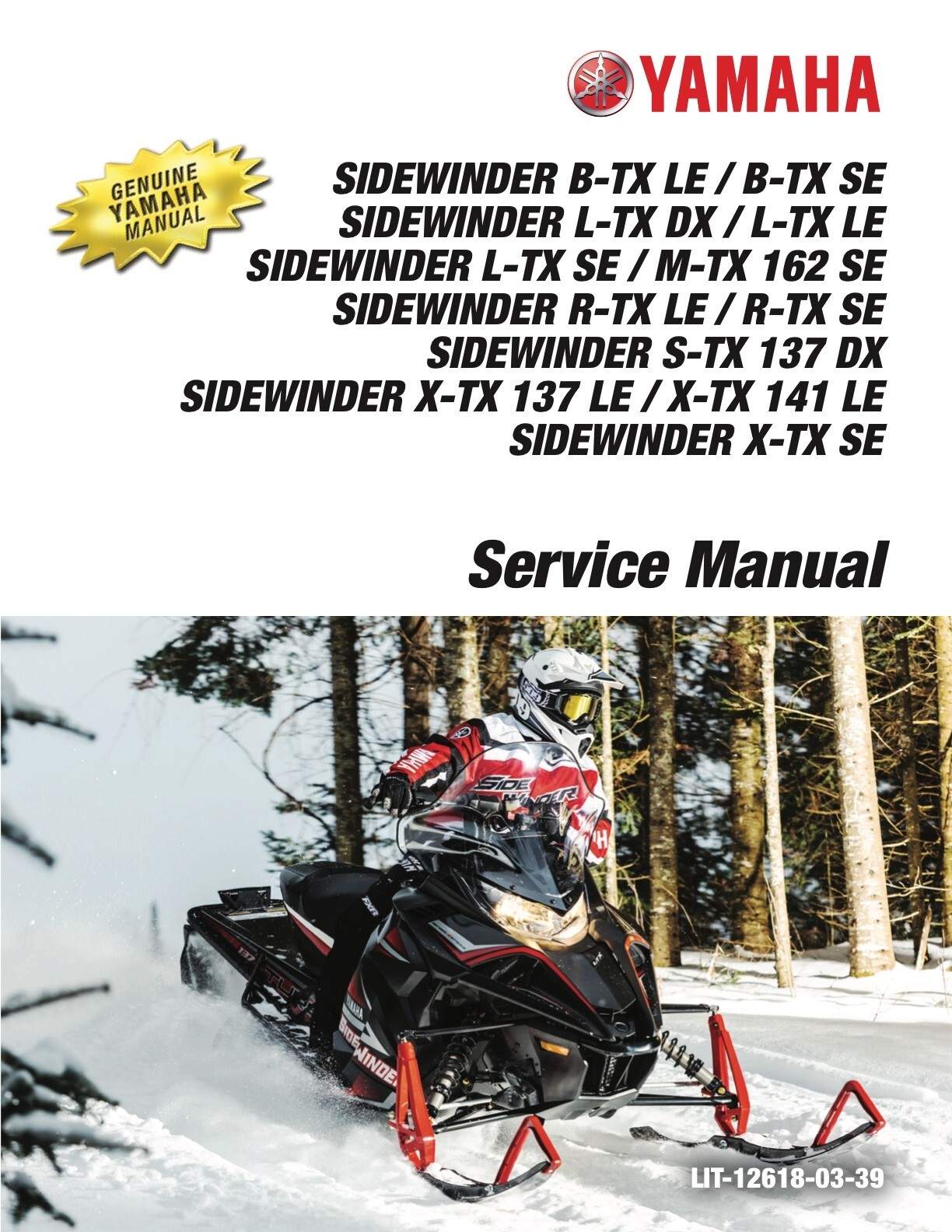 YAMAHA SNOWMOBILE SIDEWINDER B-TX LE B-TX SE LE 137  2017 SERVICE MANUAL