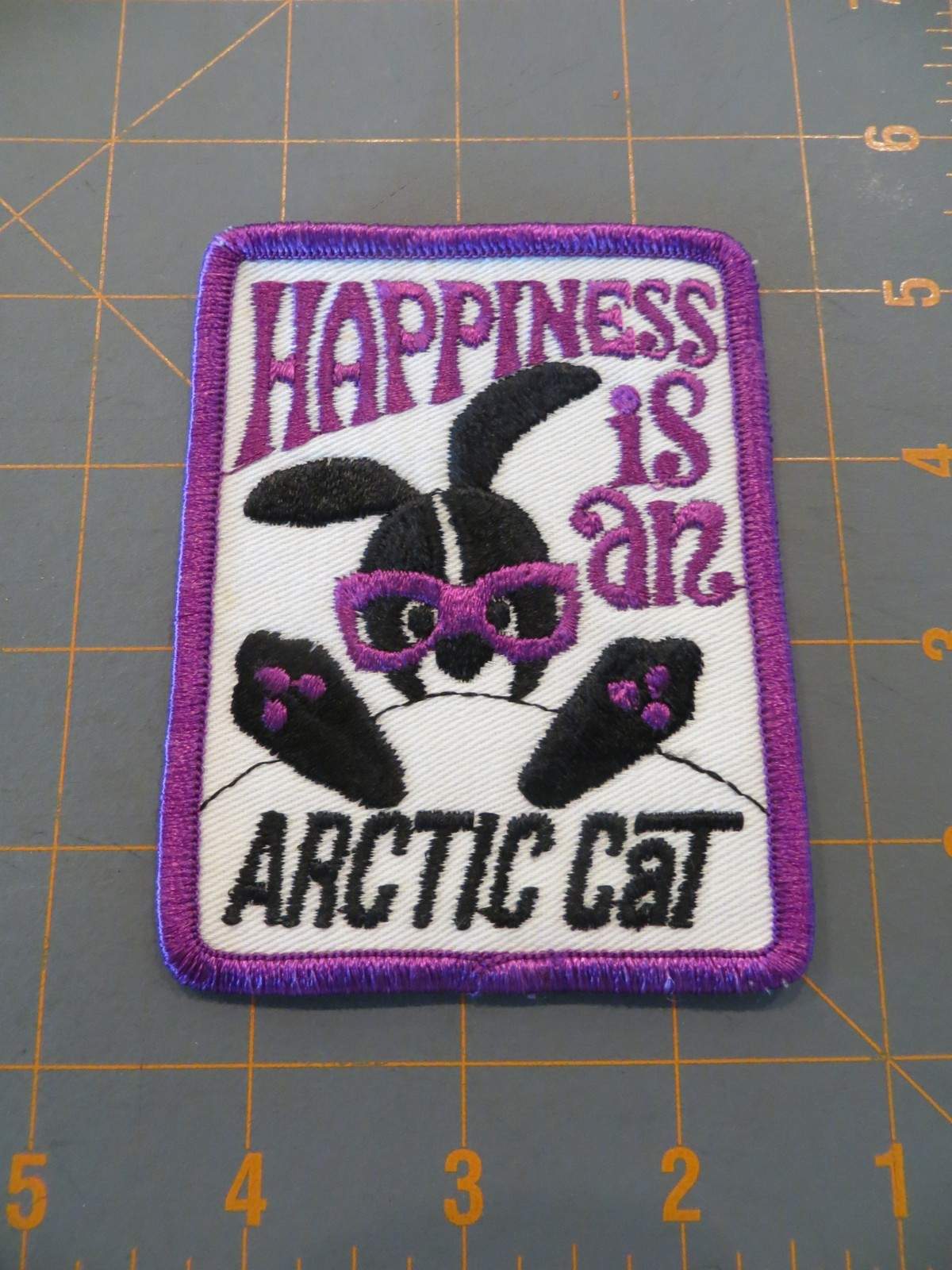 Vintage Happiness is an Artic Cat Snowmobile Patch – 3 x 4 inch