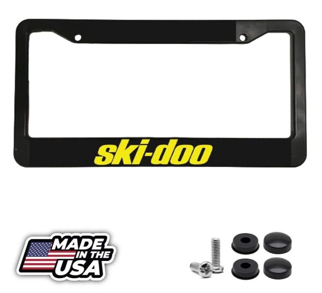 Ski Doo Ski-doo snowmobile Winter Recreation Send it Car License Plate Frame