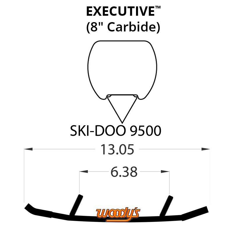 Woodys Executive Series Flat-Top Carbide Runners for 2016-2017 Ski-Doo MX Z
