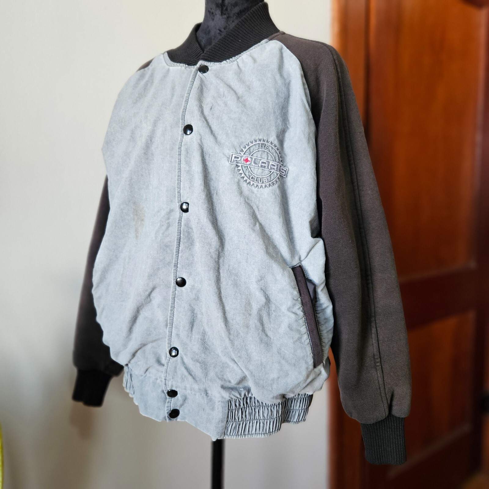 Polaris Snowmobile Jacket 1995 Vintage Streetwear Size Large Slight Distressed