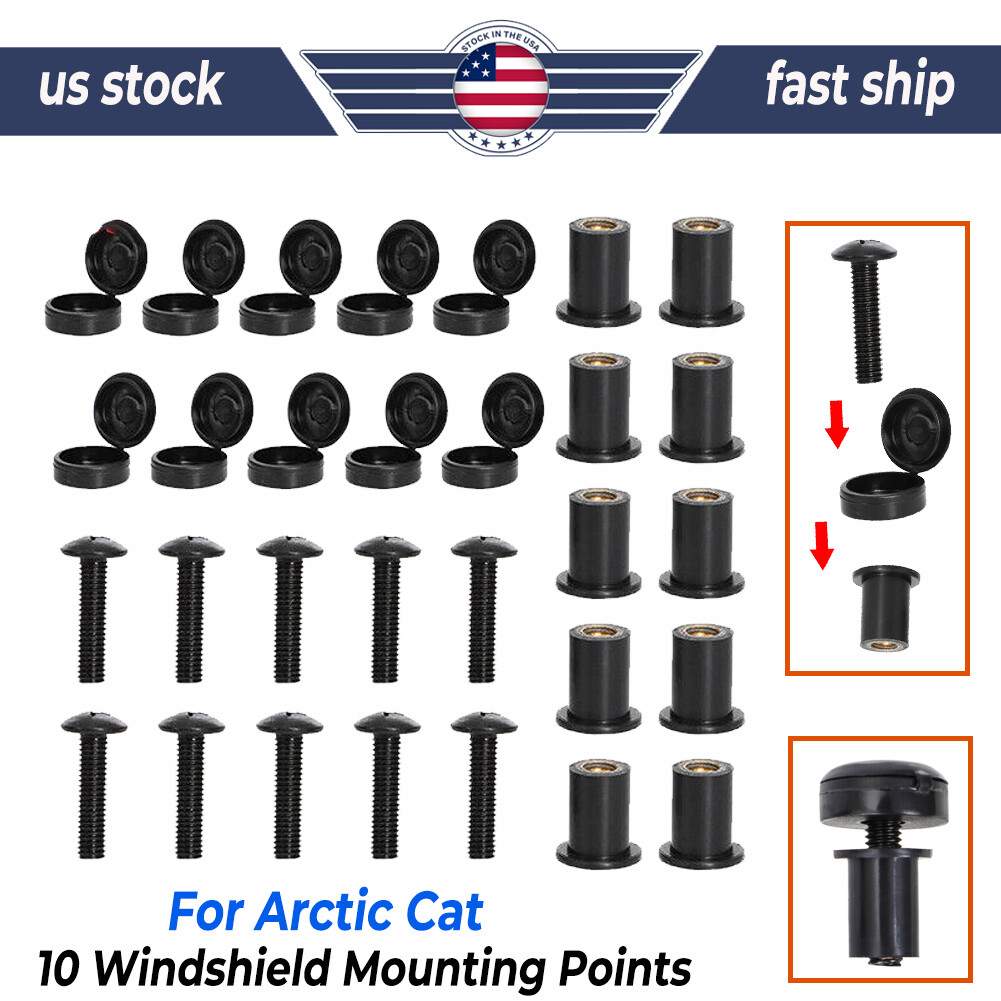 For Arctic Cat Snowmobile Windshield Fasteners Hardware, Screw, Nuts, Mounting