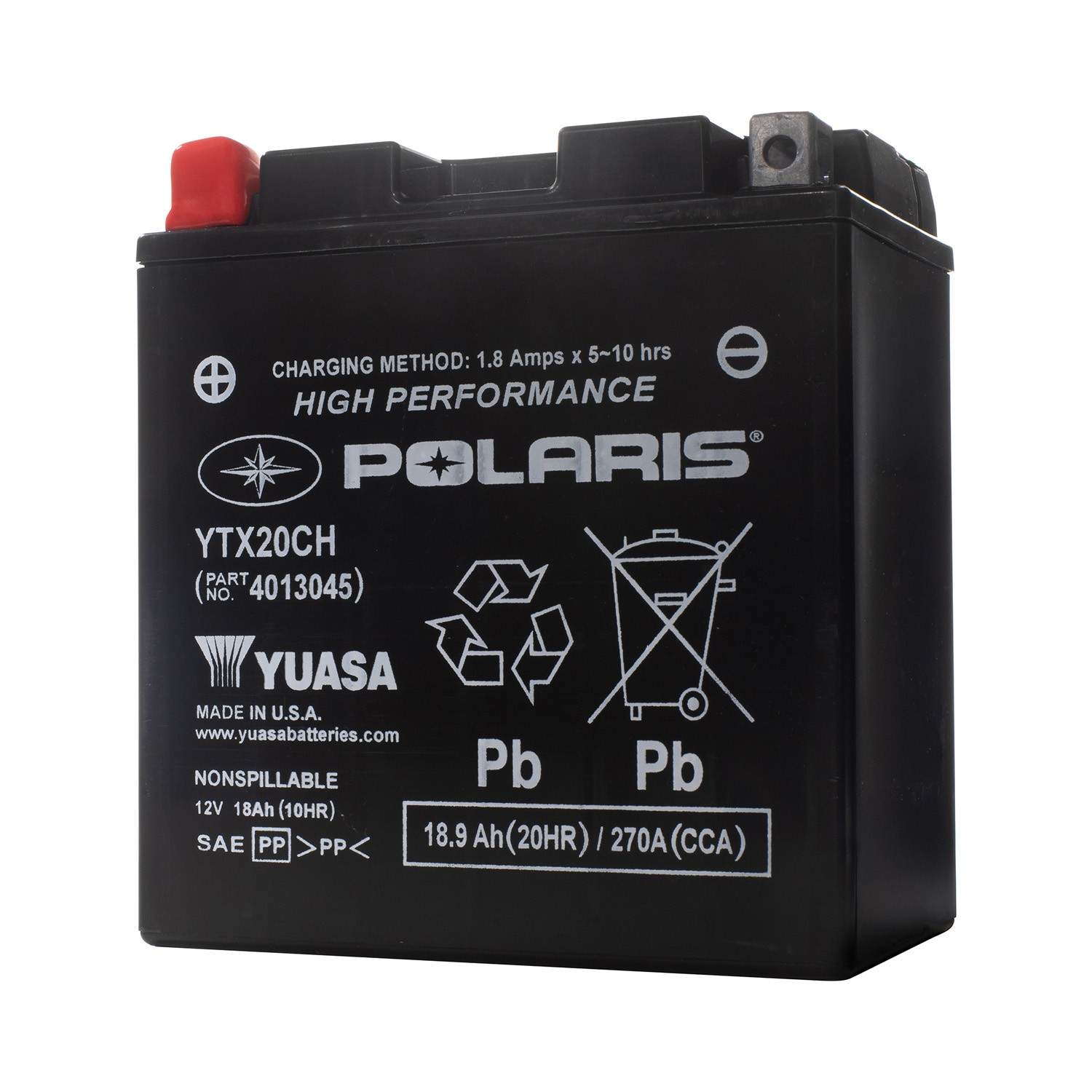 Polaris Snowmobile 12V 18Ah Sealed Rechargeable AGM Battery for Specific Rush,