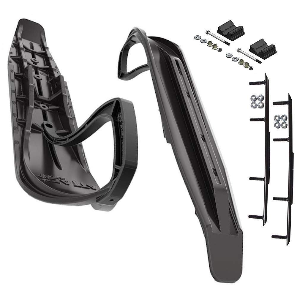 Slydog Attack 7″ Black Skis w/4″ Round Bar Complete Kit Ski-Doo 2020+ Expert &