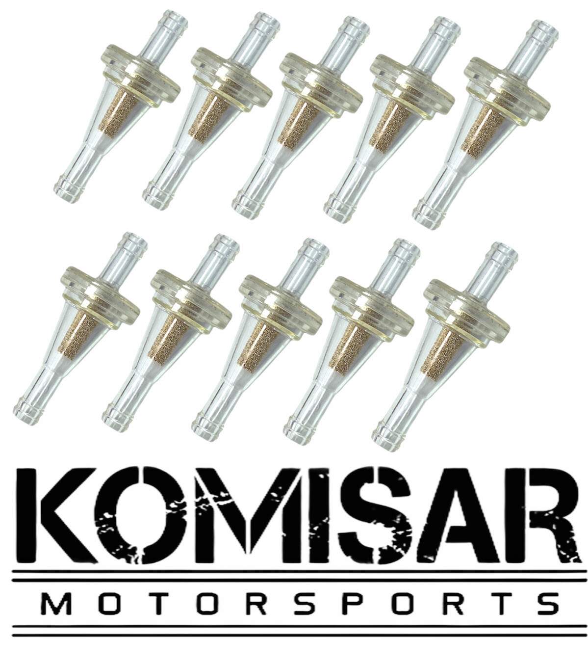 10pcs 1/4″ Motorcycle Inline Gas Fuel Filter for Dirt Bike ATV UTV Snowmobile