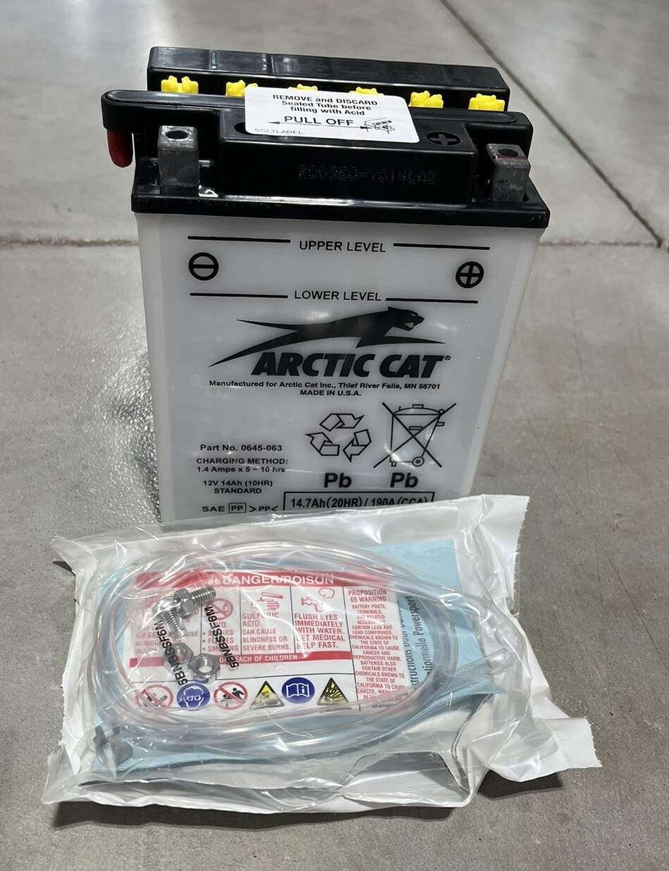 OEM Arctic Cat 0745-040 Replacement Battery 250, 300, 350, 366, 400, 500, 650