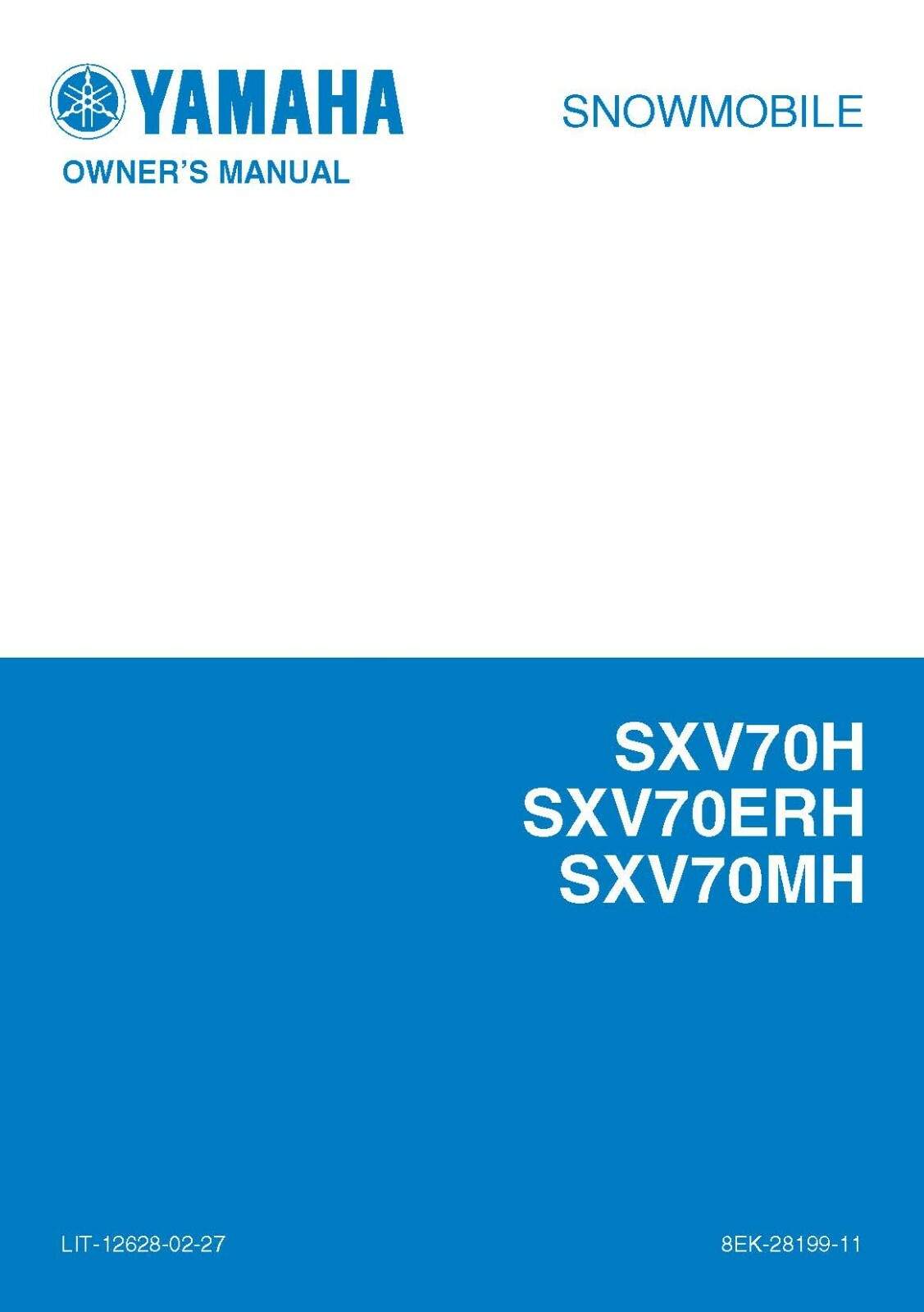 Yamaha Snowmobile Owners Manual Book 2003 SX VIPER ER – SXV70ERH