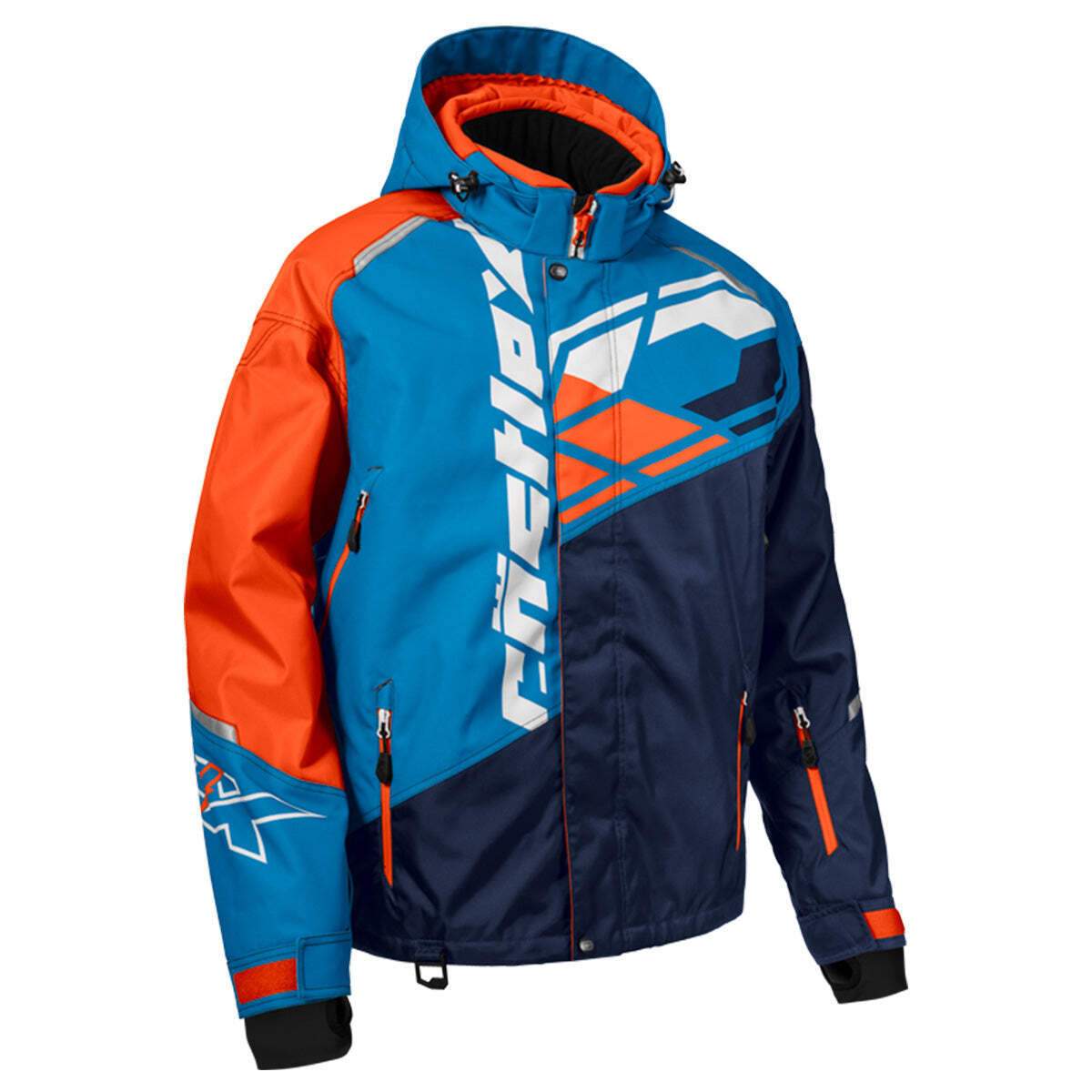 Castle X Code G4 Snowmobile Jacket – Navy/Process Blue/Orange