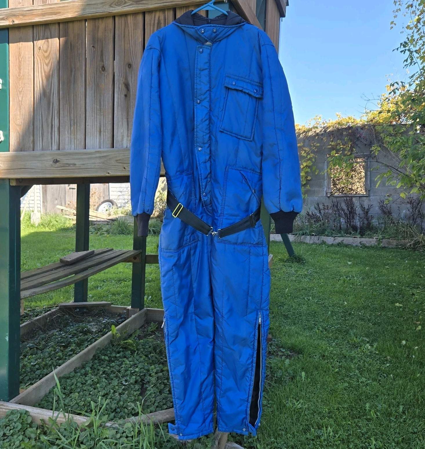 Vintage Made In USA POLARIS Snowmobile Snow/Ski Jumpsuit Women’s Large Belted