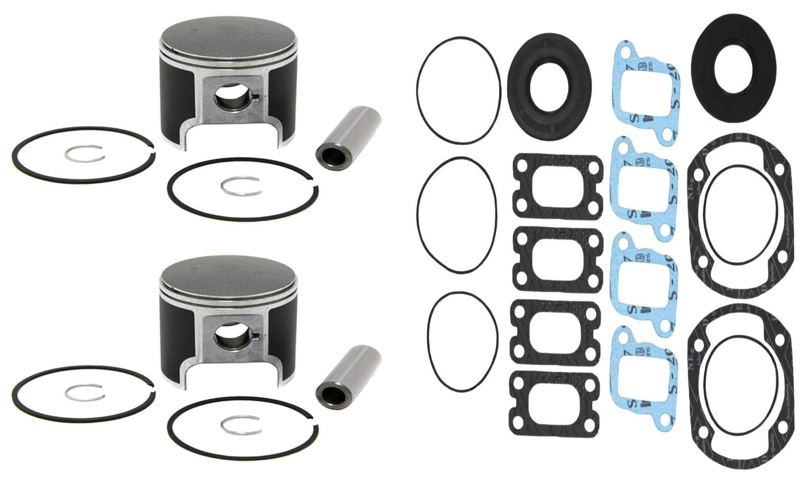 2 SPI Pistons, Full Gasket Kit Ski-Doo 440 MXZ Fan Touring LE Skandic 67.5mm