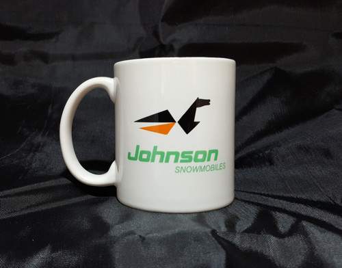 Reproduction Vintage Johnson White Snowmobile Coffee Mug (011)
