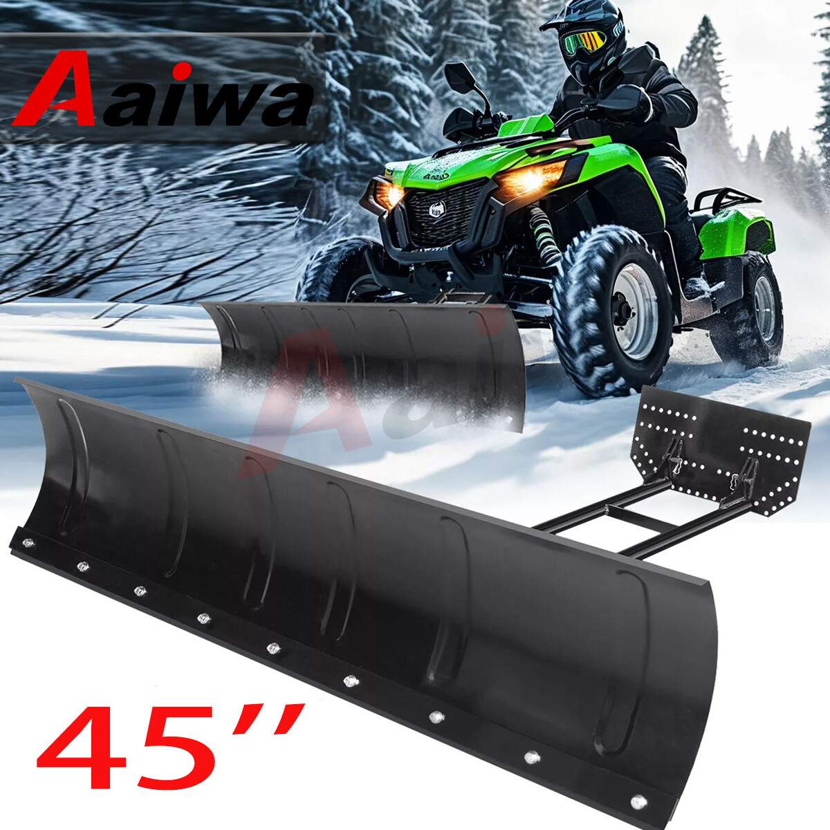 Snow Plow Adjustable 45″ Steel Push Blade Universal Kit For Kawasaki Can-Am RZR
