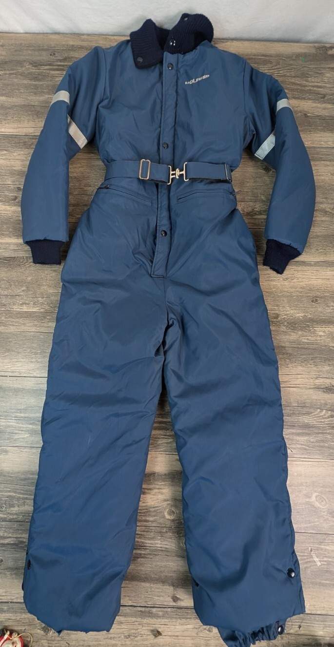 VTG Polaris Snowmobile One Piece Jumper Cap Sleeves And Collar Belted Waist 23″