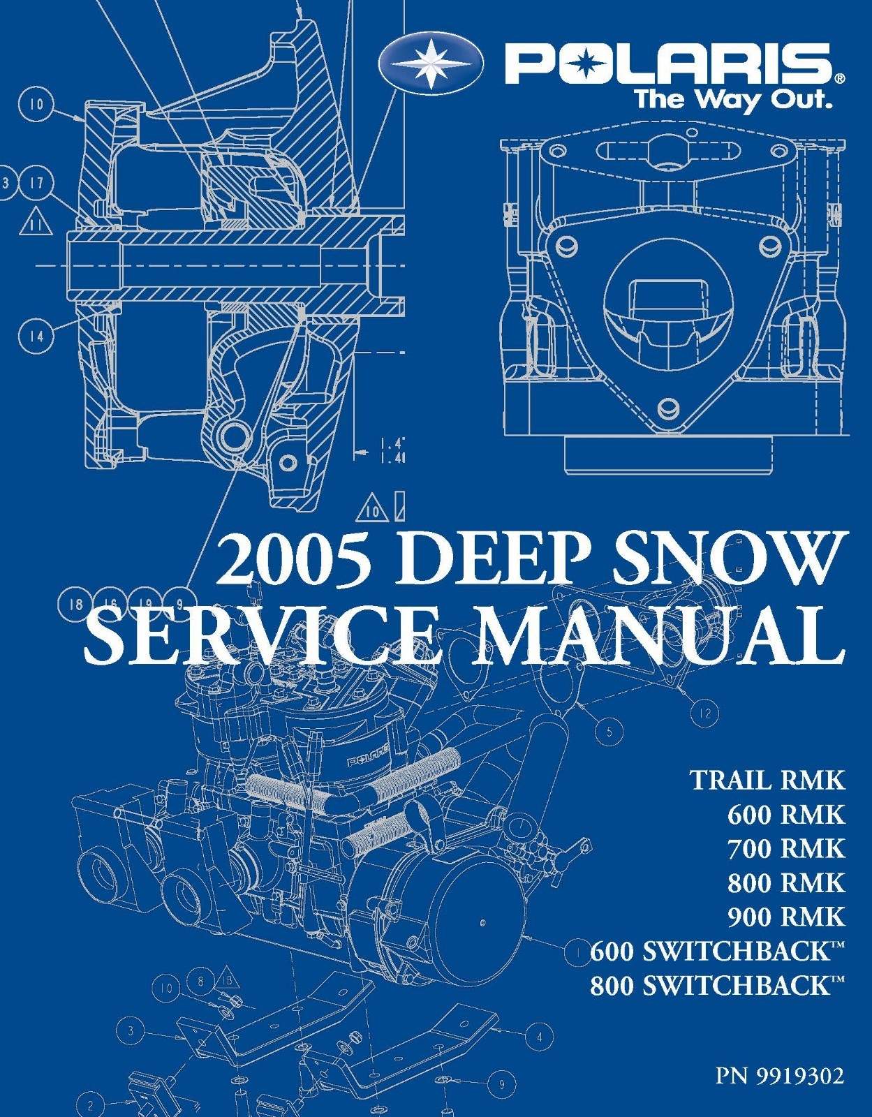 Polaris snowmobile service workshop manual 2005 TRAIL RMK, 600 RMK & 700 RMK