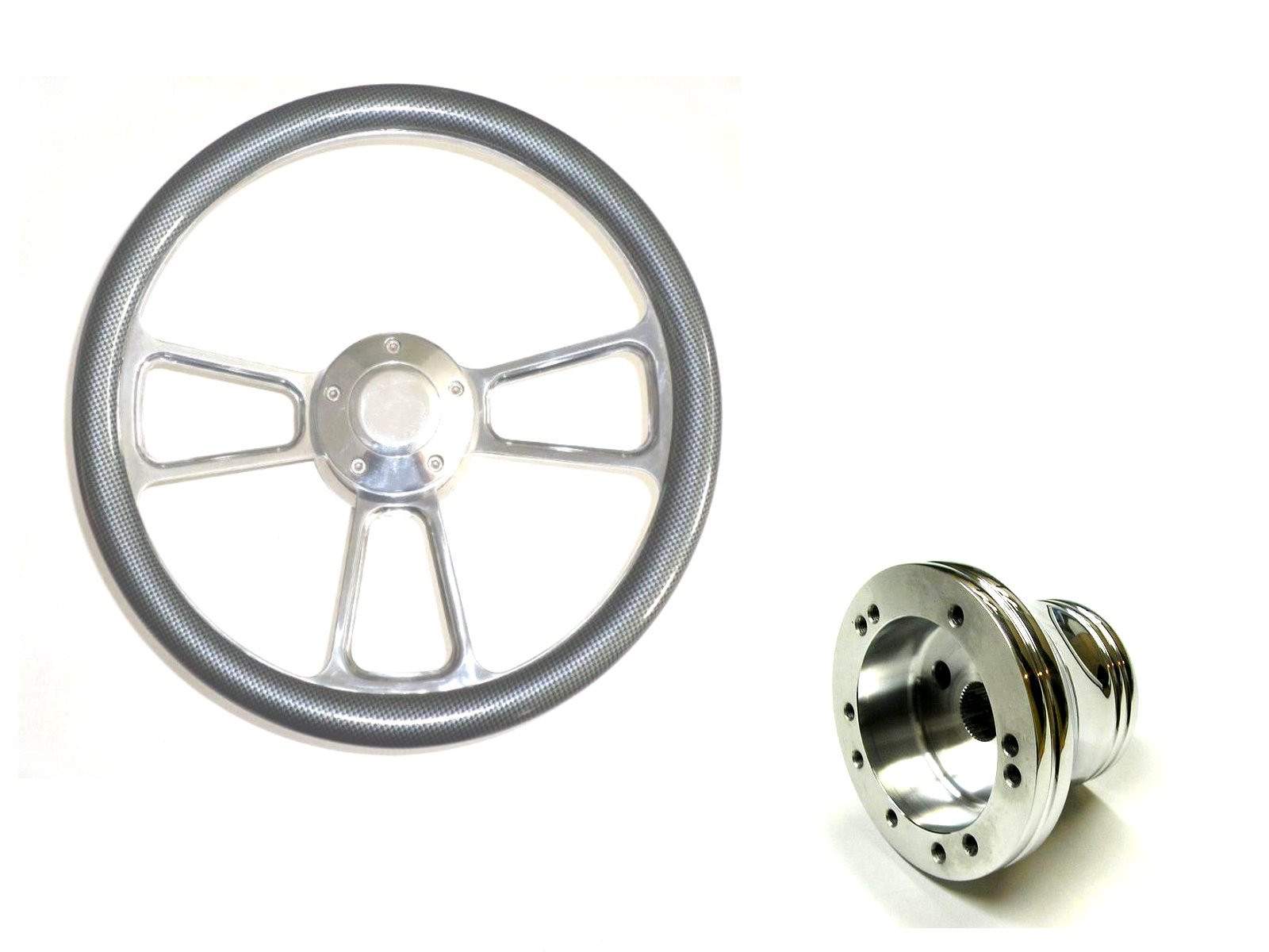 Artic Cat Prowler 14″ Billet & Carbon Fiber Steering Wheel, Horn & Adapter