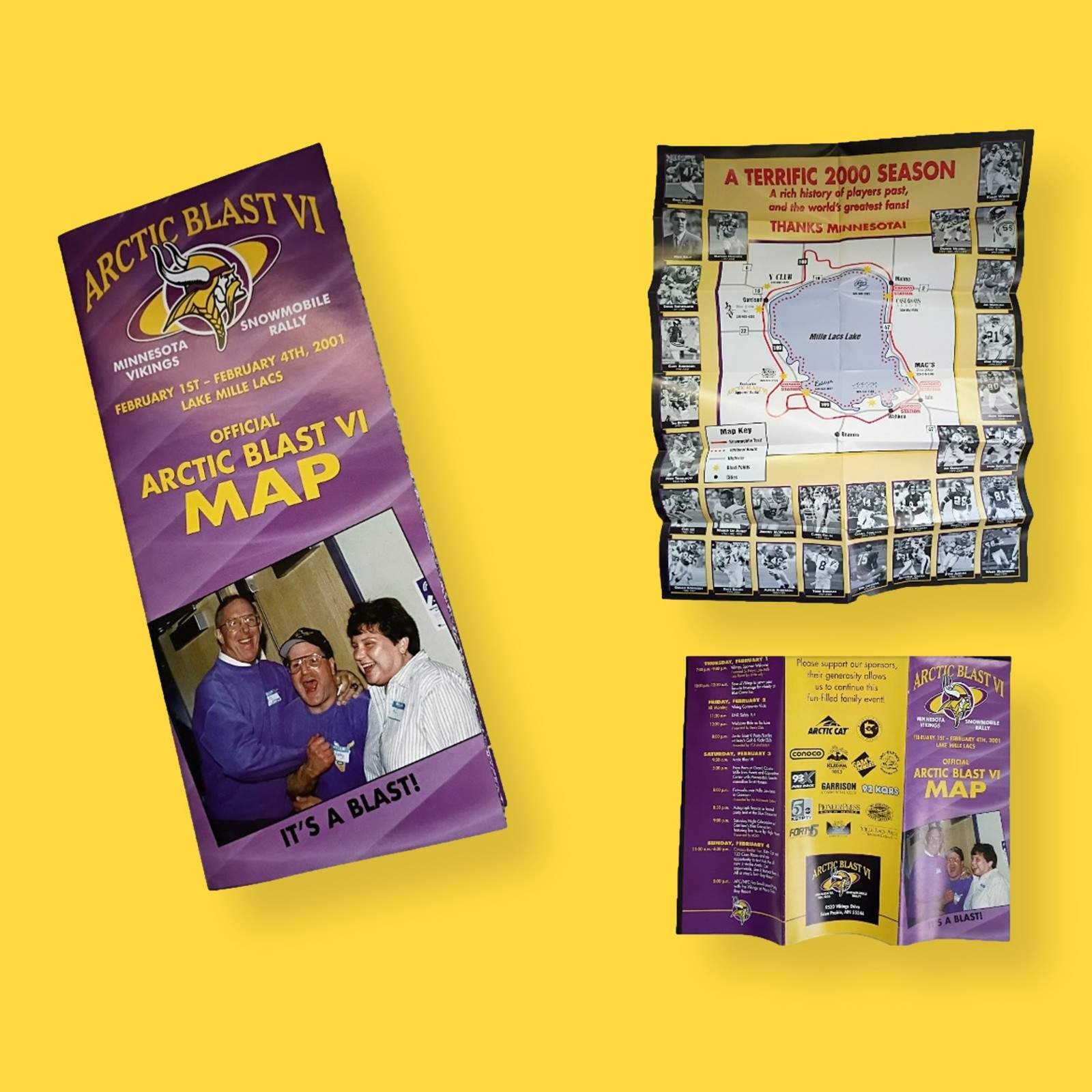 2001 Vikings Arctic Blast VI Map MN Snowmobile Rally Eller Foreman Marshall