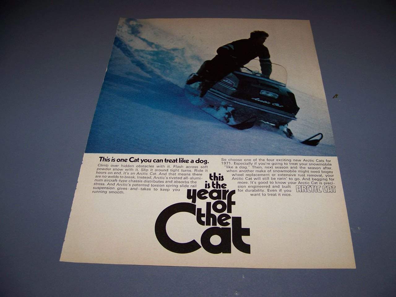 1971 ARTIC CAT SNOWMOBILES ..ORIGINAL SALES AD…RARE! (263M)
