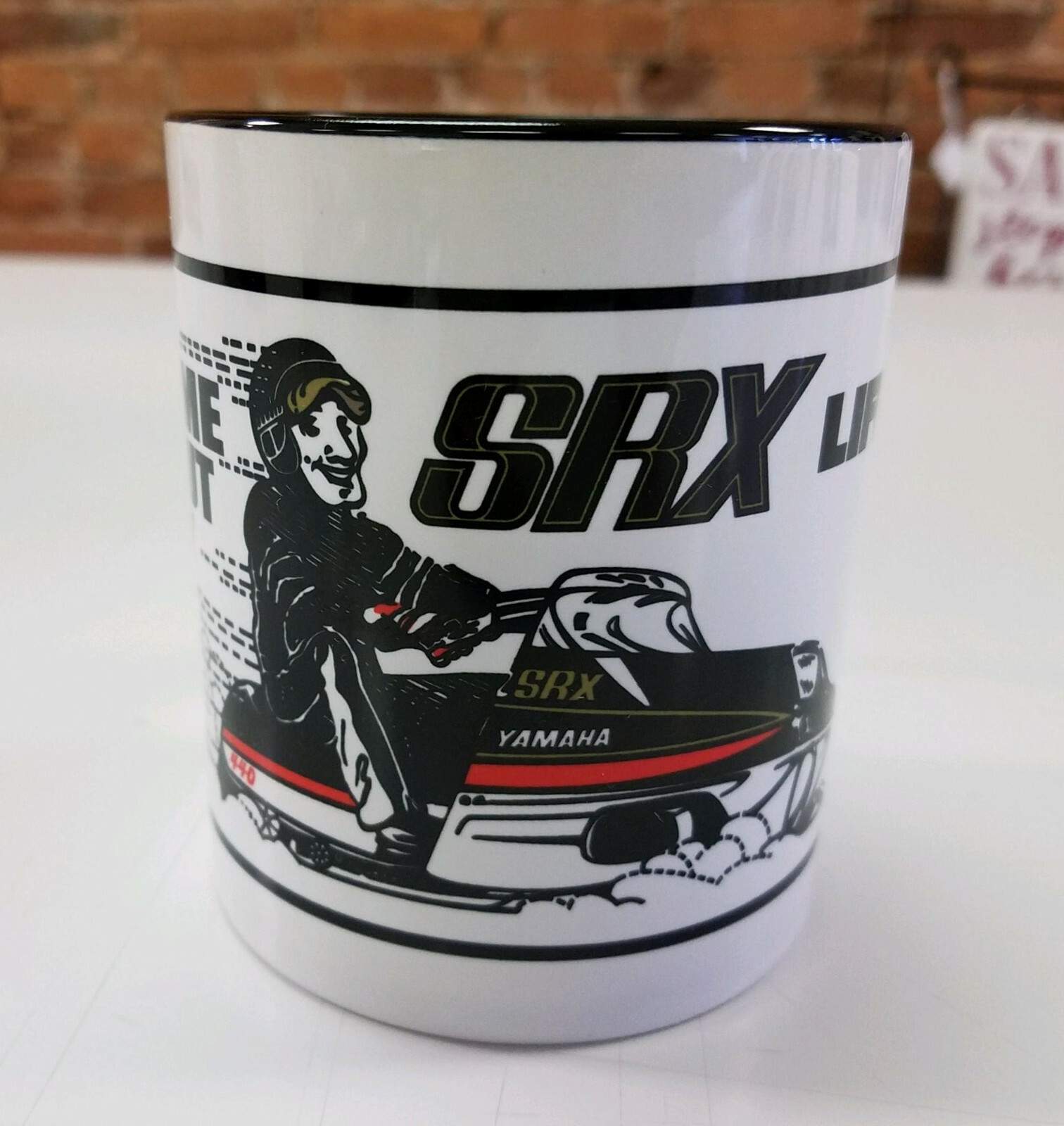 Reproduction Vintage Yamaha SRX Life Snowmobile Logo Coffee Mug (072)