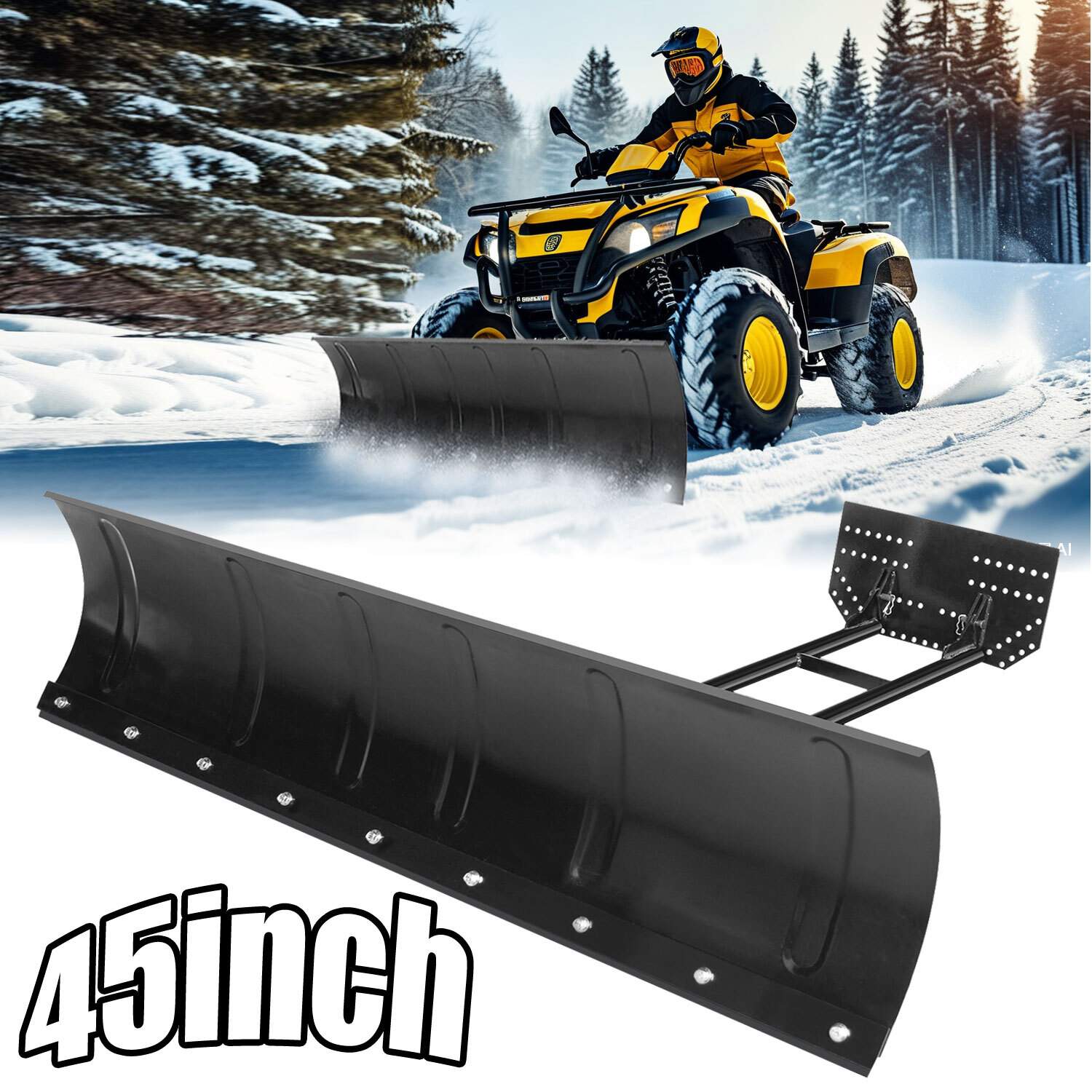 45″ Inch ATV Snow Plow Heavy Duty Universal Snow Plow Kits for Pickup UTV ATV